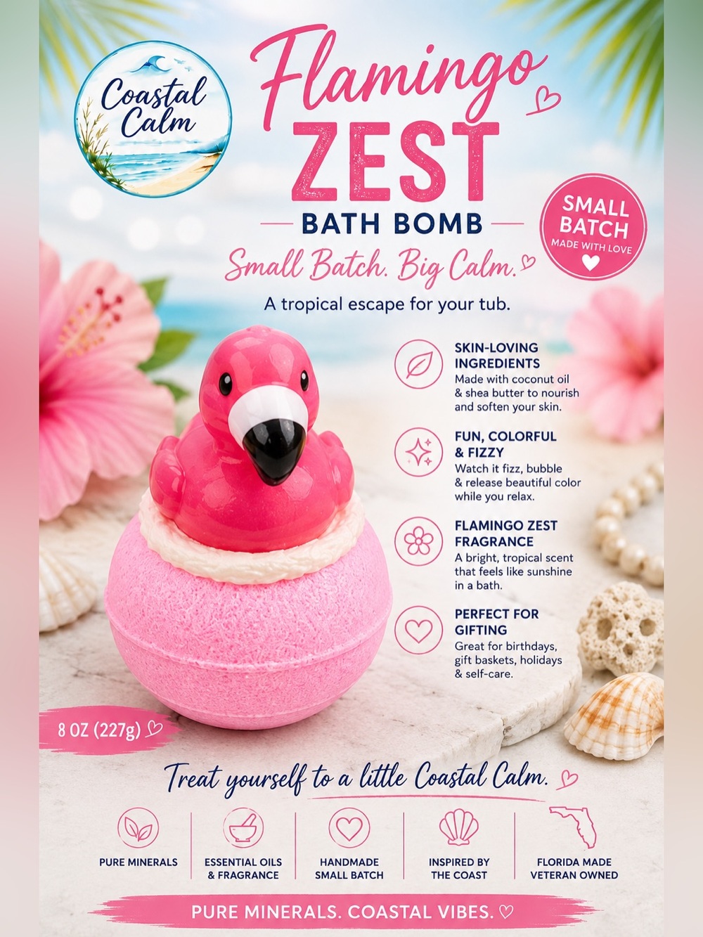 Flamingo Zest Pink Bath Bomb